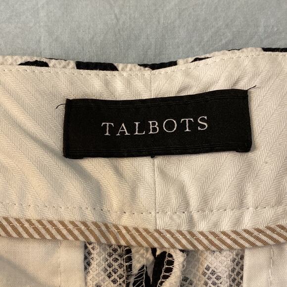 Talbots Black and White Spotted Slim Crop Pants Size 8P - Picture 3 of 7